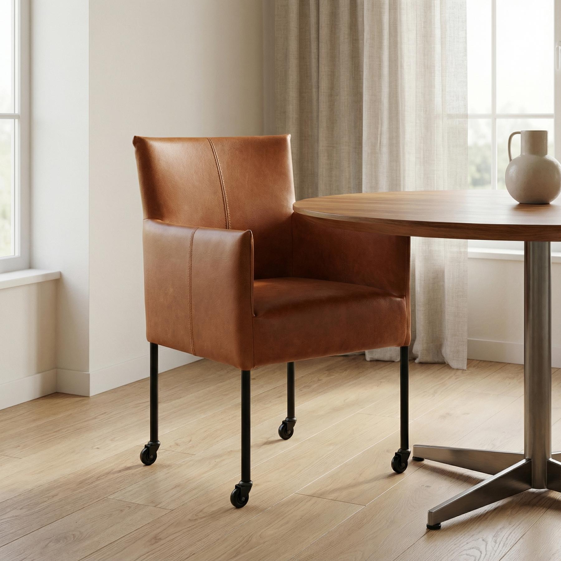 afbeelding van Leren eetkamerstoel Desire